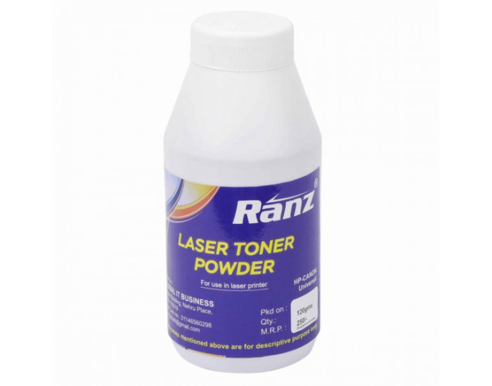 RANZ LASER TONER POWDER FOR HP CANON 12A 100GM (EXTRA DARK)